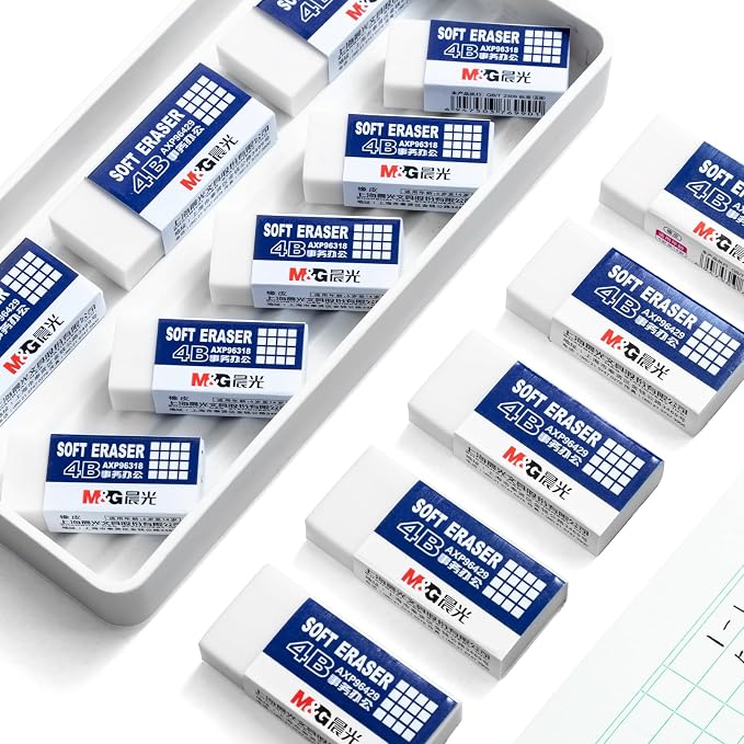 M&G 30 Pack Large Erasers Pencil Erasers, 4B White Rubber Eraser Rectangular - Image 4