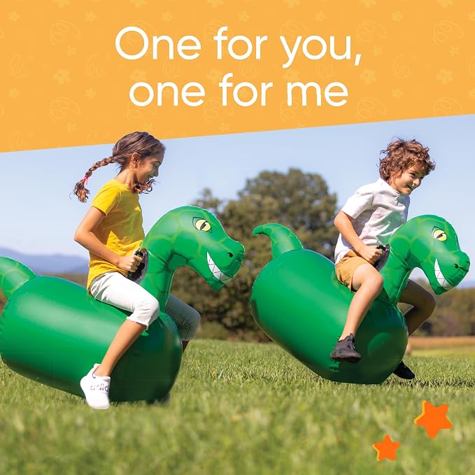 Hearthsong Hop N Go Inflatable Dino Riding Bouncy Hopping Toys - Image 6