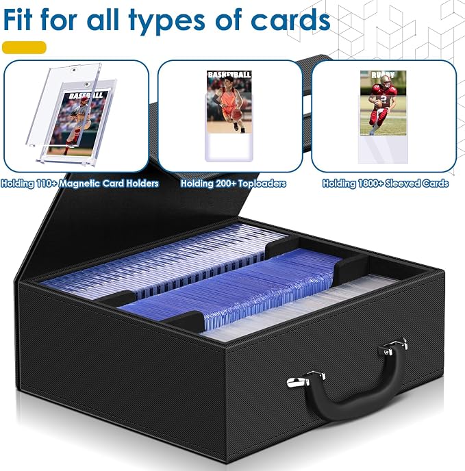 110+ Magnetic Card Holder Card Deck Case, Leather Magnetic Closure Commander - Image 3