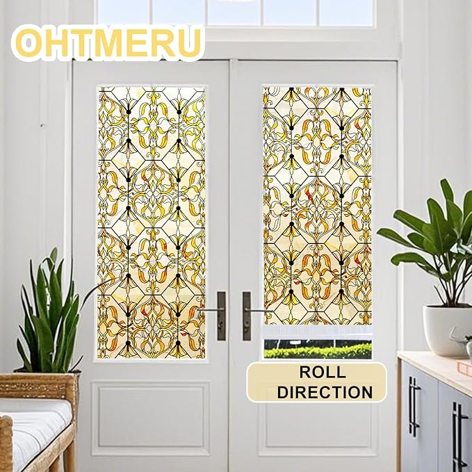 3D Stained Glass Window Privacy Film, Heat Control UV Blocking Static Cling - Image 7