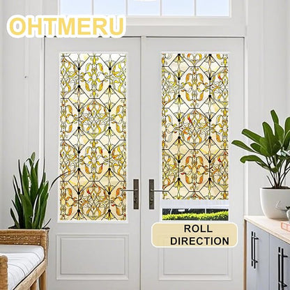 3D Stained Glass Window Privacy Film, Heat Control UV Blocking Static Cling - Image 7