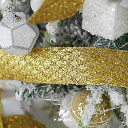 HUIHUANG Gold Glitter Wired Ribbon - Image 7