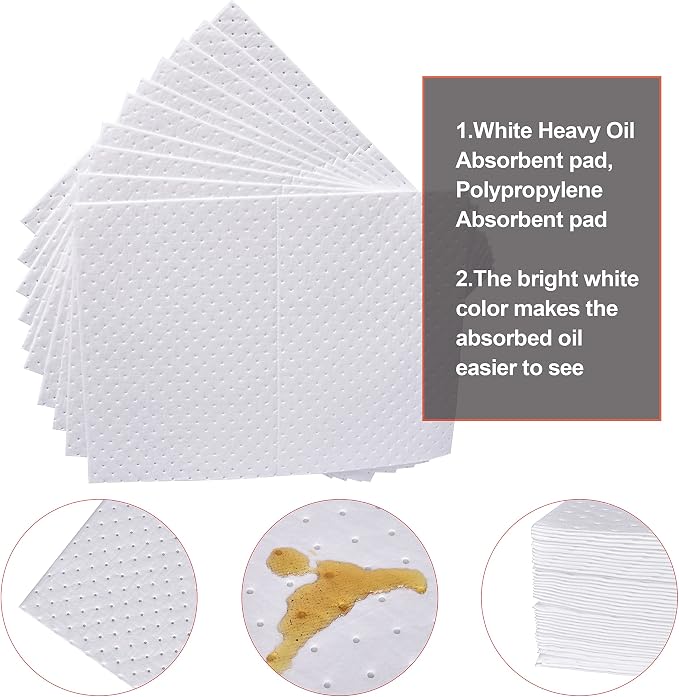 A A IN Oil-Only Absorbent Mat Pads, 100 Pack Oil Spill Pads - Image 3