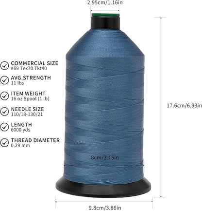 Extra Strong Bonded Nylon Thread #69 Tex70 – 16 OZ, Versatile Stitching Solution - Image 2