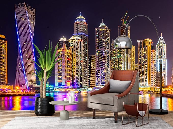 Mural Wallpaper Large City Night View Wall Mural - Image 3