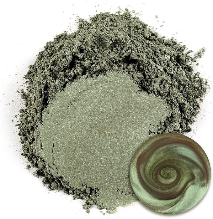 Ceya Mica Powder, 5.3oz/ 150g Olive Green Pearlescent Effect Colorant Pigment - Image 2