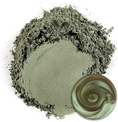 Ceya Mica Powder, 5.3oz/ 150g Olive Green Pearlescent Effect Colorant Pigment - Image 2