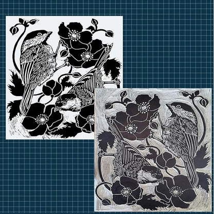 Falling in Art 12 * 12 Linoleum Carving Blocks, 2 Pack Soft Stamp Rubber Blocks - Image 4