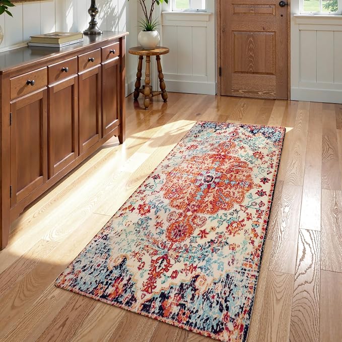 Lahome Bohemian Floral Medallion Runner Rug by Lahome