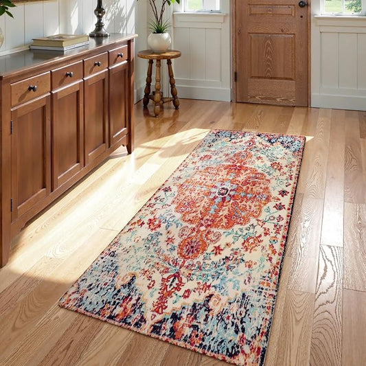 Lahome Bohemian Floral Medallion Runner Rug by Lahome
