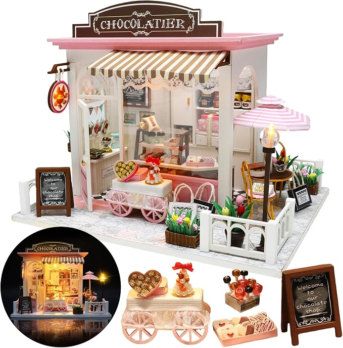 Miniature House Kit, Miniature Dollhouse by Flybean-WonderlandinYourHands