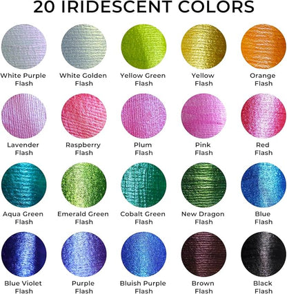 ARTME Iridescent Acrylic Paint Set, 20 Chameleon Colors in 2 oz/60ml Bottles - Image 2