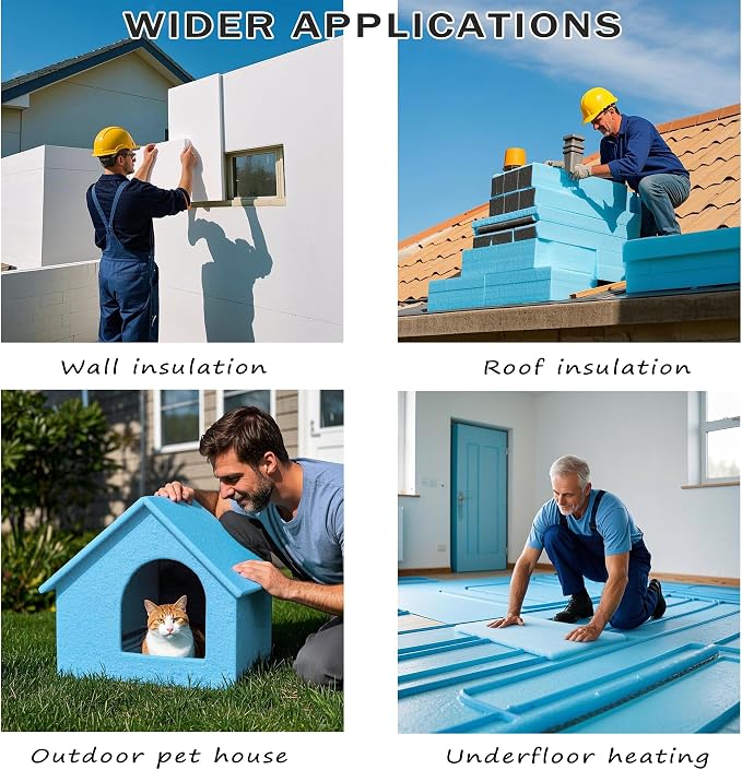 LuckyFoam Blue 4 Pack 12x12x1 inch Foam Sheets 1 Inch Thick Polystyrene - Image 7