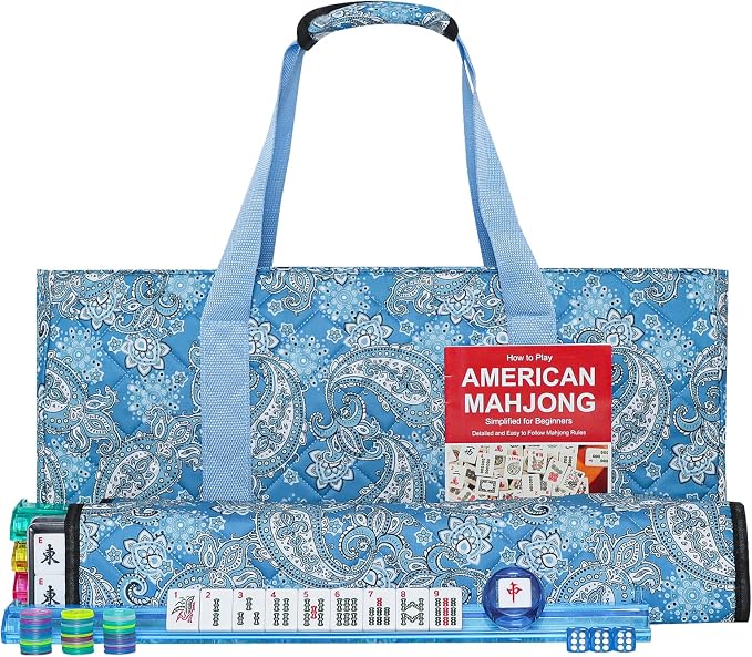 American Mahjong Game Set, 166 Quality White Tiles, 4 All-in-One Color by GUSTARIA