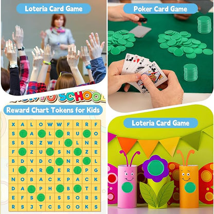 Coopay 600 Pieces Plastic Poker Chips Learning Counters Disks Bingo Chip - Image 7