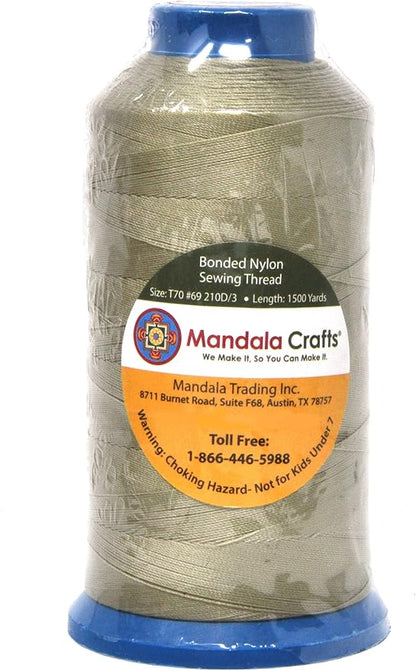 Mandala Crafts Bonded Nylon Thread Beige Heavy Duty Sewing Threads - Image 2
