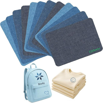Iron-On Fabric Patches for Clothing, 12 Sheets 3" by 4-1/4", Durable Washable by Unknown