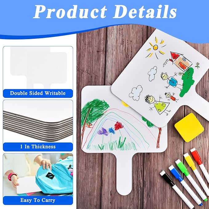 24 Pcs Dry Erase Answer Paddle, 10 x 8 Inch Auction Paddles - Image 3