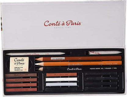 Conté à Paris 50126 Sketching Box Set 12 Pastels of Assorted Colours + 3 - Image 2