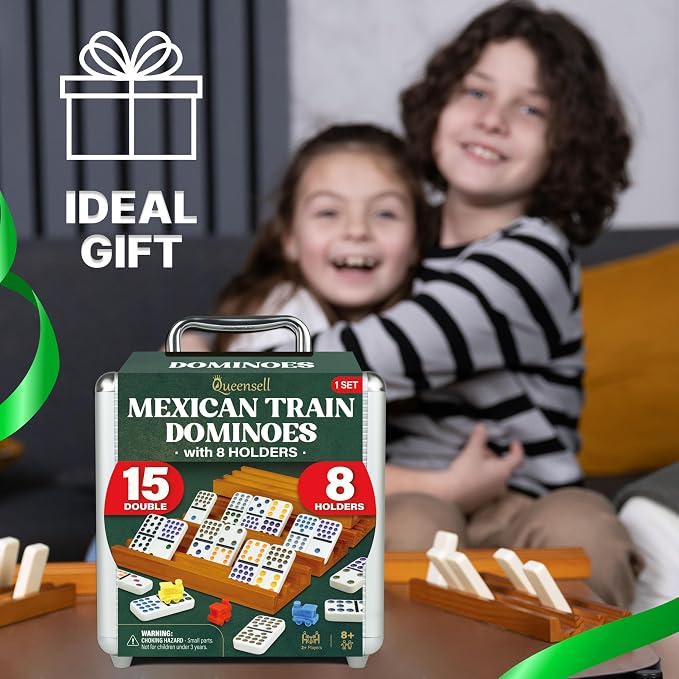 Queensell Mexican Train Dominoes Set Double 15 - Image 6