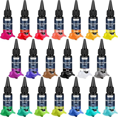 KISREL UV Resin, 20 Colors - 400g UV Resins Kit by KISREL