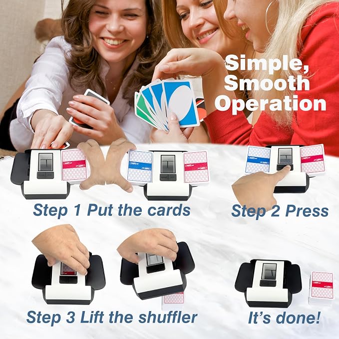 Rechargeable Automatic Card Shuffler, Auto & Manual Modes, 1-2 Deck Capacity - Image 7