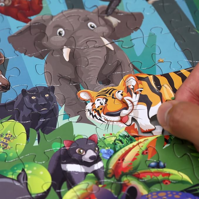 Think2Master Colorful Rainforest Jungle Zoo Animals 500 pieces Large Format - Image 2