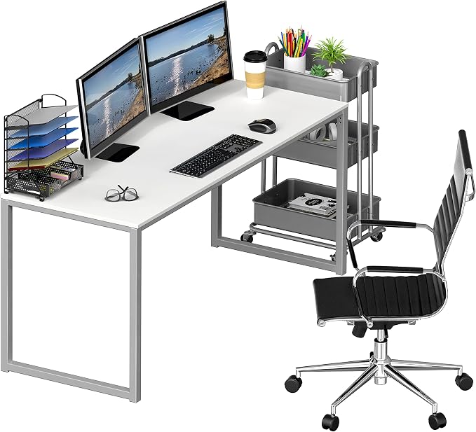 SHW Mission 55-Inch Home Office Computer Desk - Image 8