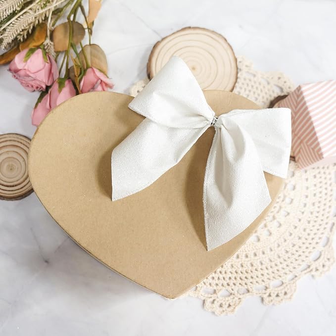 CT CRAFT LLC Glitter Wired Ribbon 2.5" x 20 Yards White - Image 5