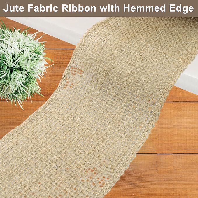 3" Wide Natural Burlap Fabric Roll - Image 3