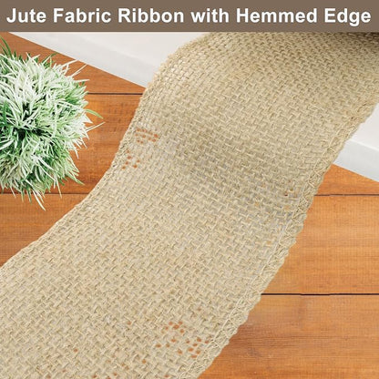 3" Wide Natural Burlap Fabric Roll - Image 3