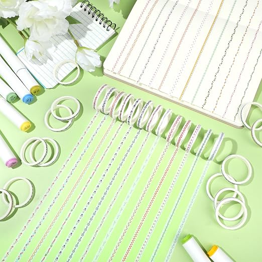 EORTA 30 Rolls Floral Washi Tapes Set, Slim 5mm Plants Masking Tape, Decorative - Image 9