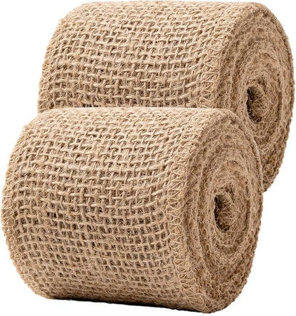 Natural Burlap Fabric Roll 10 Yards, 3 Inch Jute Ribbon - Image 2