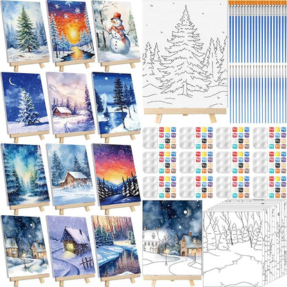 Zhanmai 12 Pack Pre Drawn Canvas by Zhanmai