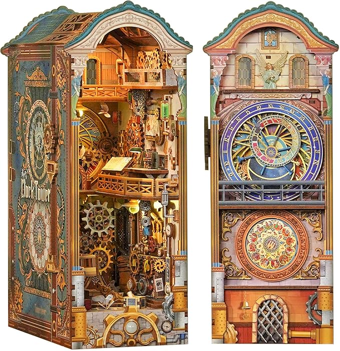 Tonecheer DIY Book Nook Kit for Adults, 3D Wooden Puzzle Bookend Miniature by Tonecheer