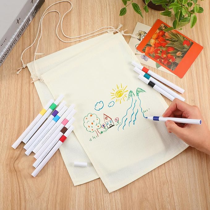Mindsoft 48 Pcs Blank Canvas Banner Bulk Color Your Own Vertical Banner - Image 2