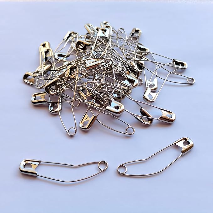 iNee Curved Safety Pins, Quilting Basting Pins, Nickel-Plated Steel, Size 3 - Image 2