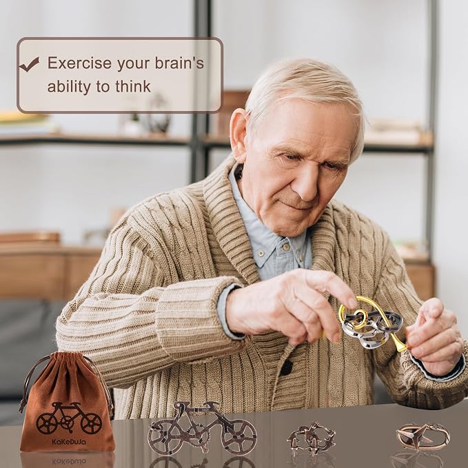 9 PCS Metal Puzzle for Adult Disentanglement Puzzles Lock Puzzle Games Set Gift - Image 6