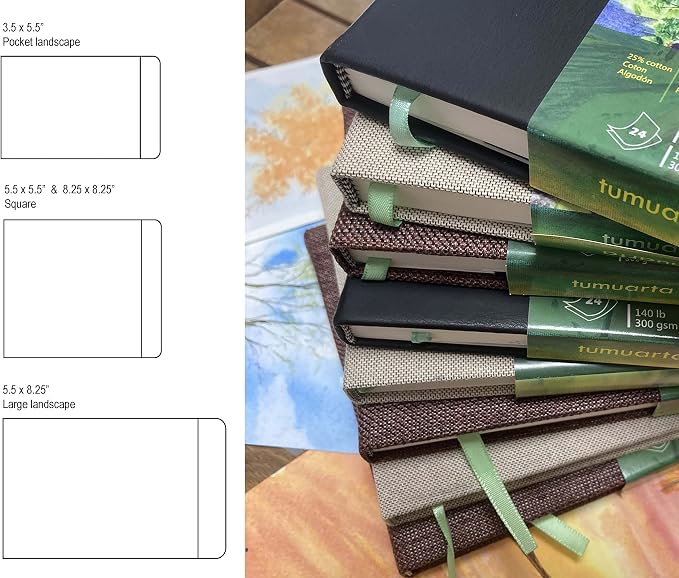 tumuarta Watercolor Journal, 140 LB, 300 GSM, Cotton Paper, Cold Press - Image 4