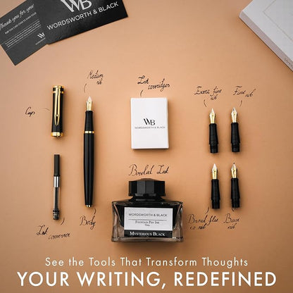 Wordsworth & Black Fountain Pen Gift Set, Includes Bottle, 6 Cartridges - Image 4