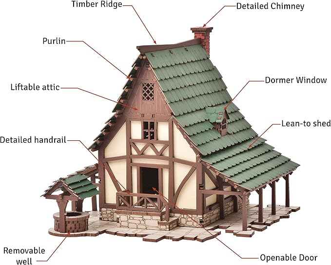 Green Gables P - 3D Wooden Puzzle - DIY 28mm Scale Model Building Kit - Image 4