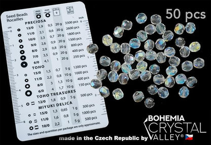 275 pcs Set of Czech Faceted Glass Beads, Fire-Polished Round Crystal AB - 3mm - Image 5