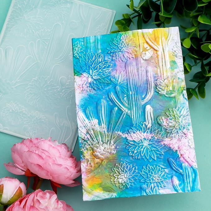 BAOFALI 3D Embossing Folder for Card Making, Beautiful Cactus and FlowerClear - Image 7