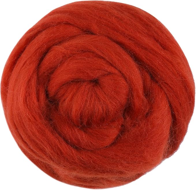 3.53oz Wool Roving Yarn, Fiber Roving Wool Top, Pure Wool, Chunky Yarn by Jupean