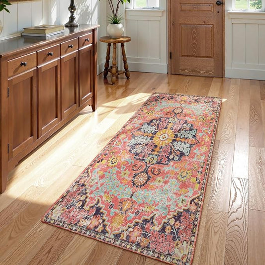 Lahome Bohemian Floral Medallion Runner Rug by Lahome