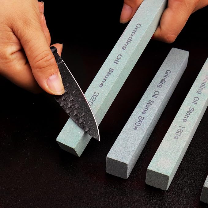 4Pcs Square Sharpening Stone Set -Grits 150#, 320# Green Silicon Carbide Honing - Image 4