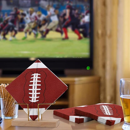 Aodaer 48 Pieces Football Paper Napkins Disposable Football Party Napkins - Image 6