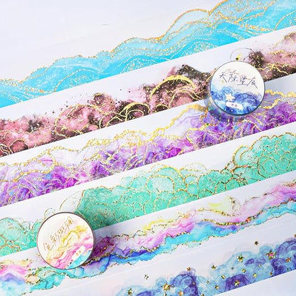 6 Rolls PET Tape Set for Journaling Supplies, Waterproof Washi Tape Stickers by MisKepaa