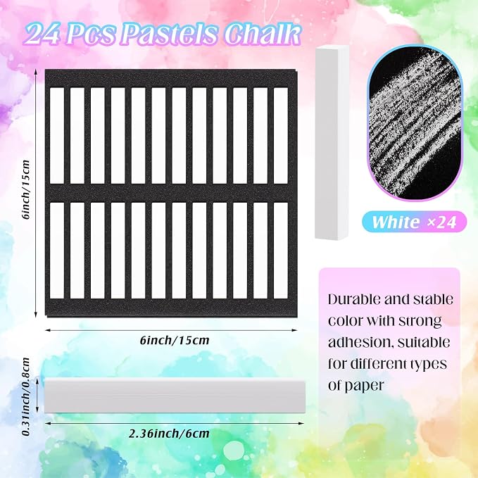 24 Pcs Soft Pastel Drawing Chalk Set Square Sketch Chalk Non-toxic Artist - Image 2