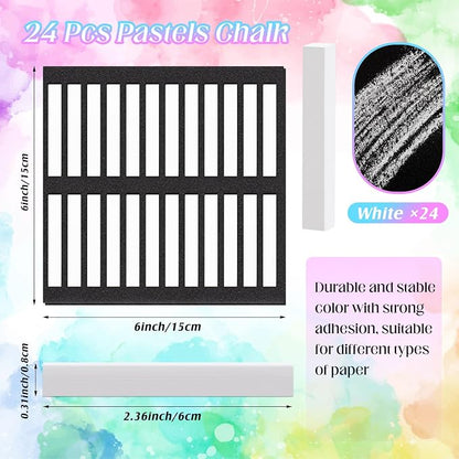 24 Pcs Soft Pastel Drawing Chalk Set Square Sketch Chalk Non-toxic Artist - Image 2